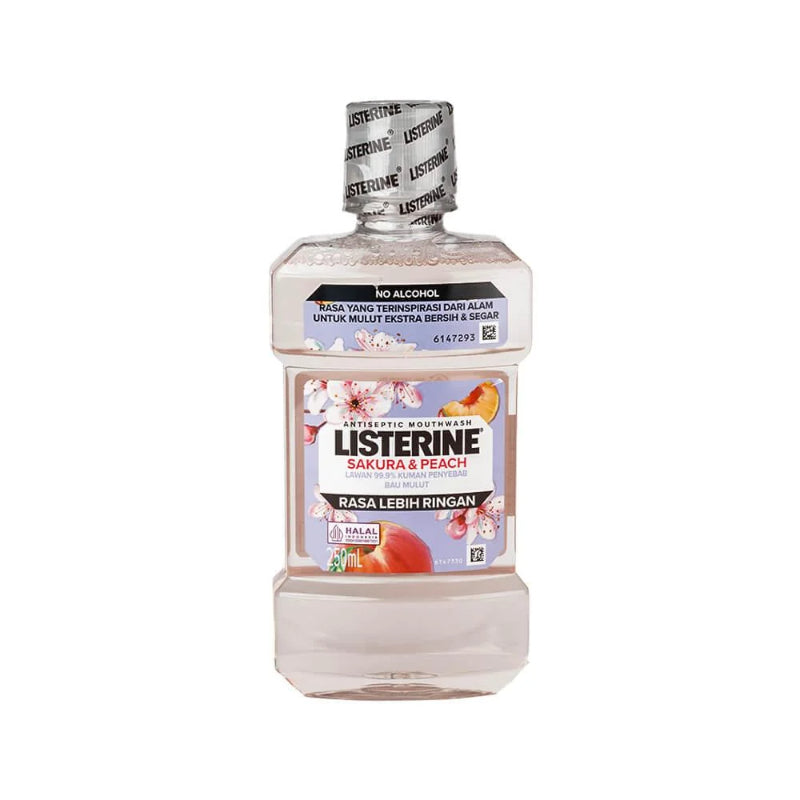 Listerine Sakura & Peach Antiseptic Mouthwash 250ml Fresh Breath & Germ Protection