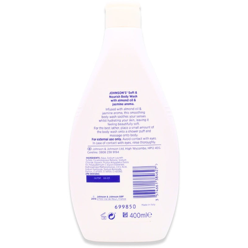 Johnson’s Baby Soft & Nourish Body Wash 400ml – Almond Oil & Jasmine Aroma for Gentle Baby Care