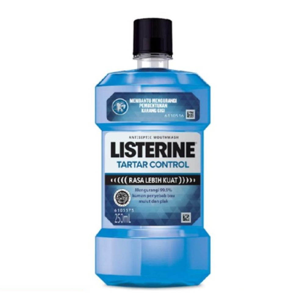 Listerine Tartar Control Rasa Lebih Kuat Antiseptic Mouthwash 250ml Strong Plaque & Germ Protection