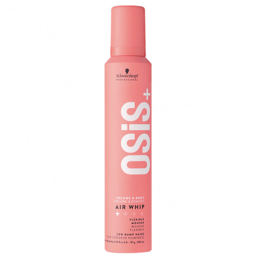Schwarzkopf Osis+ Volume & Body Air Whip Flexible Mousse 200ml Lightweight Volumizing & Flexible Hold
