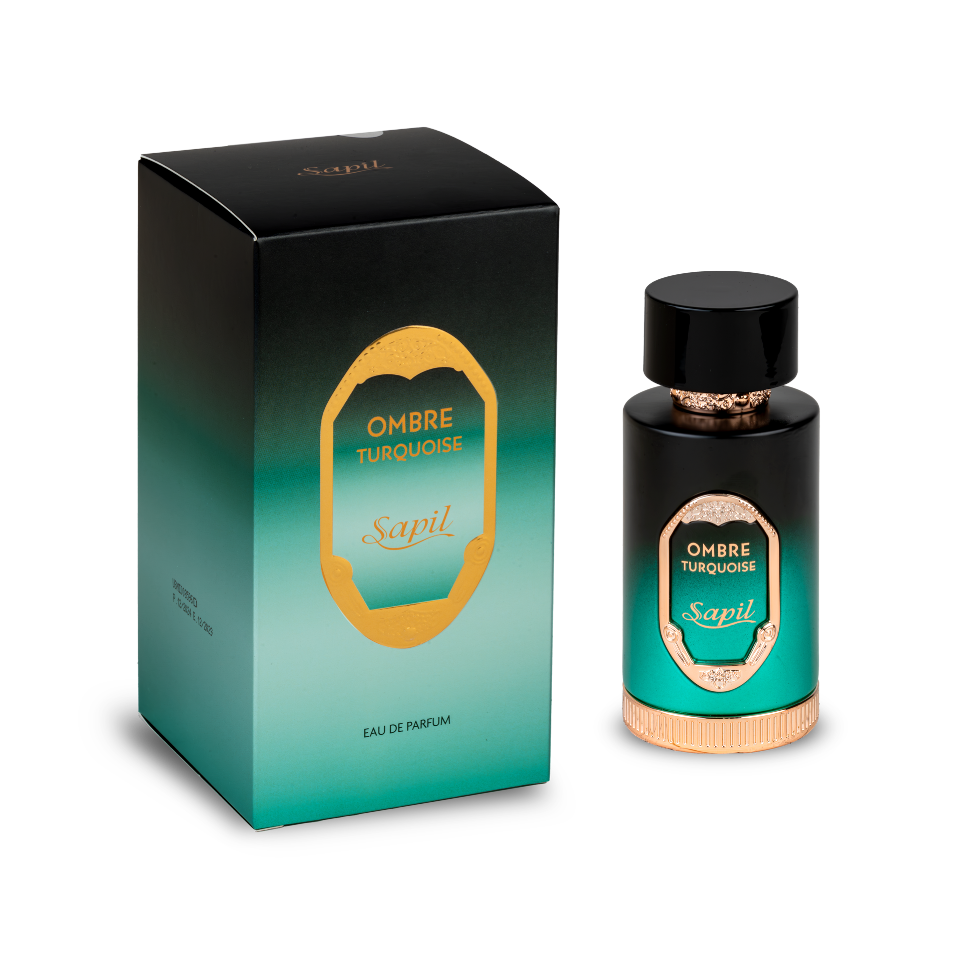 Sapil Ombre Turquoise Eau de Parfum for Men & Women 100ml - Long Lasting Fresh Aquatic Woody Fragrance Perfume with Citrus Ma