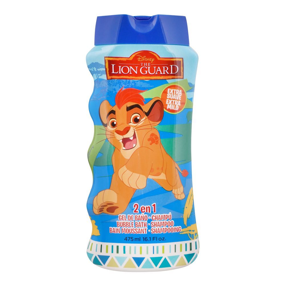 Lorenay Disney The Lion Guard 2-in-1 Bubble Bath & Shampoo 475ml – Gentle Kids Hair & Body Wash for Soft Cleansing, Tear-Free