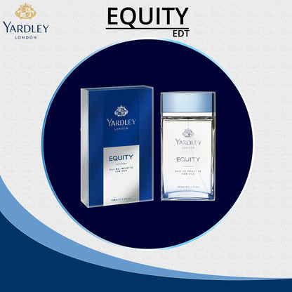 Equity by Yardley Eau de Toilette for Men 100ml - Fresh Marine Citrus Woody Fragrance Perfume with Long Lasting Masculine Sce
