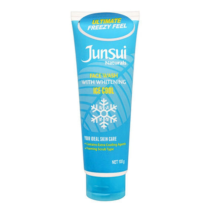 Junsui Ice Cool Whitening Face Wash 100g - Deep Cleansing Cooling Gel Face Wash for Oil Control, Instant Freshness & Bright R