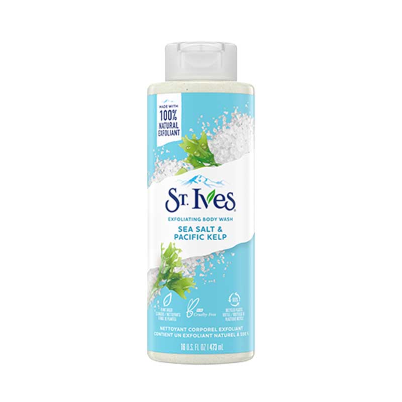 St Ives Exfoliating Body Wash Sea Salt & Pacific Kelp 450ml Deep Cleansing & Refreshing