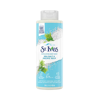 St Ives Exfoliating Body Wash Sea Salt & Pacific Kelp 450ml Deep Cleansing & Refreshing