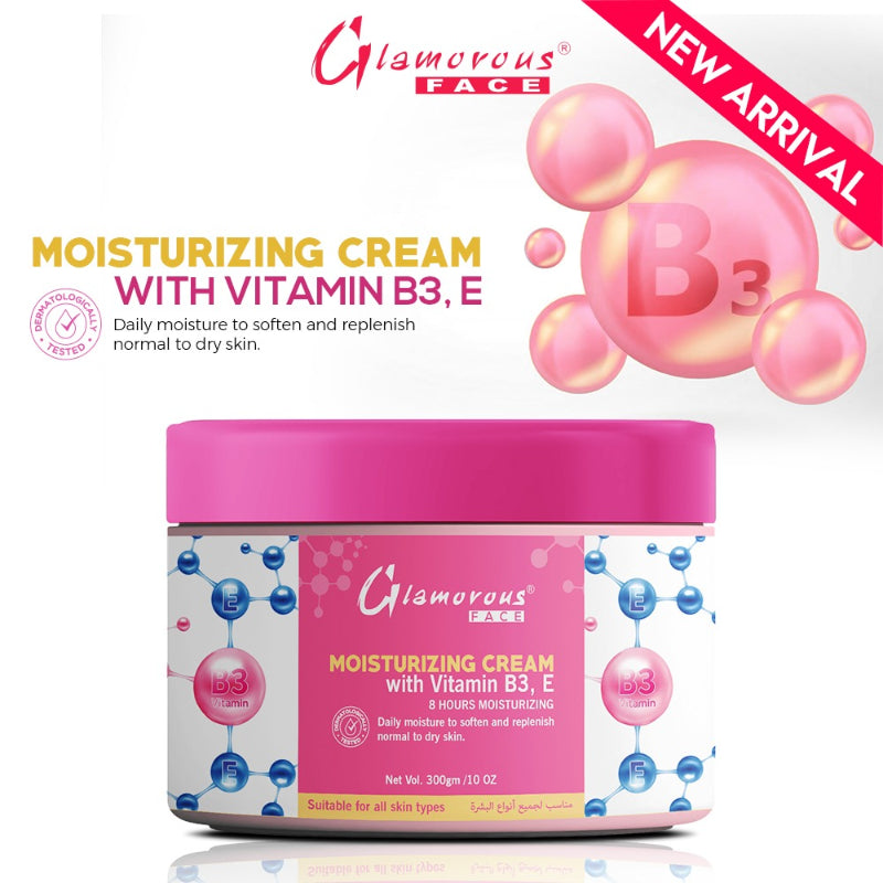 Glamorous Face Moisturizing Cream Jar 300gm (Vitamin B3 E)