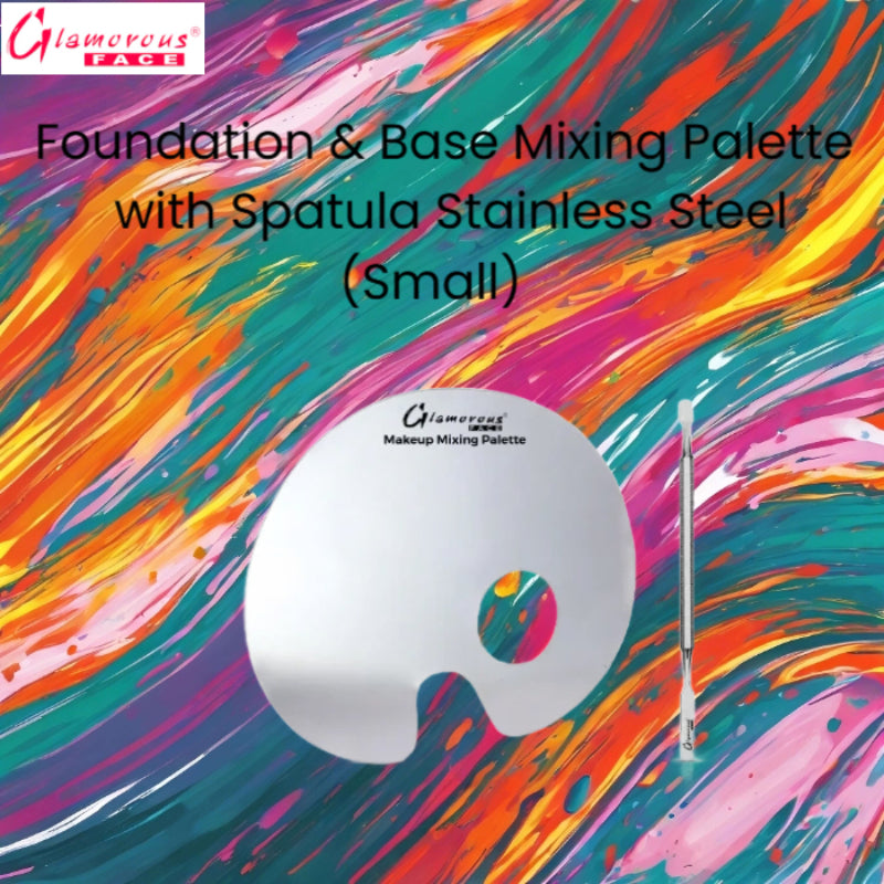 Glamorous Face Foundation & Base Mixing Palette with Spatula Stainless Steel (Small)