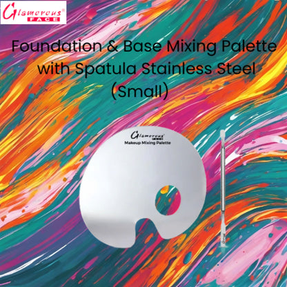 Glamorous Face Foundation & Base Mixing Palette with Spatula Stainless Steel (Small)