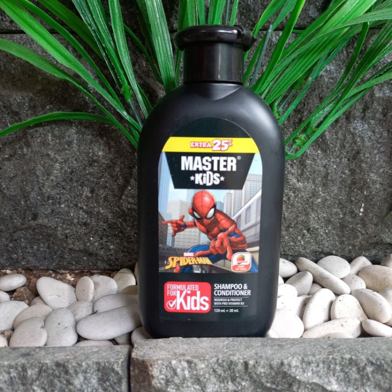 Master Kids Spider-Man 2-in-1 Hair Shampoo & Conditioner 150ml - Gentle Kids Hair Care Formula for Soft Smooth Hair, Tear-Fre