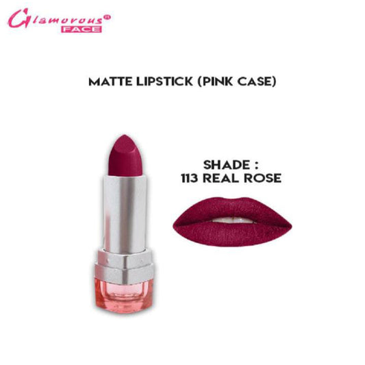 Glamorous Face Matte Lipstick Vitamin E & Aloe Vera Extracts (shade 113) (Real Rose)