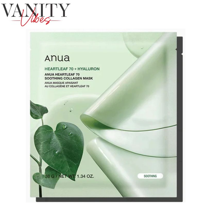 Anua Heartleaf 70+ Hyaluron Collagen Mask 38 g Soothing Hydration & Skin Repair (K Beauty)