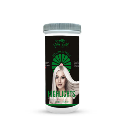 Spa line Hair Bleaching Powder For Highlights Bond Enforcing Premium Lightener 9+ Black 450 gm (Blue)