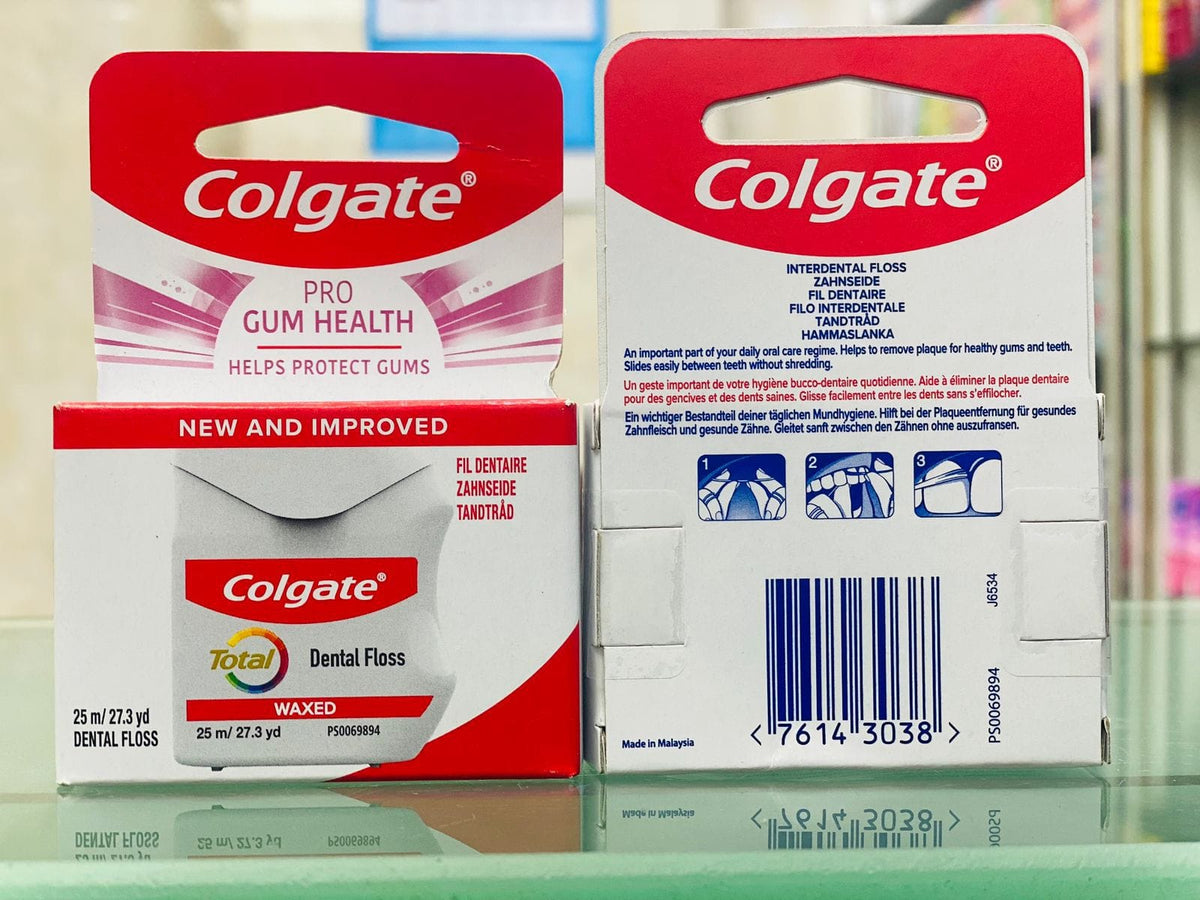 Colgate Pro Gum Health Total Dental Floss Waxed 25m/27.3yd Protects Gums