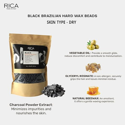 Rica Black Brazilian Wax Beads-150g