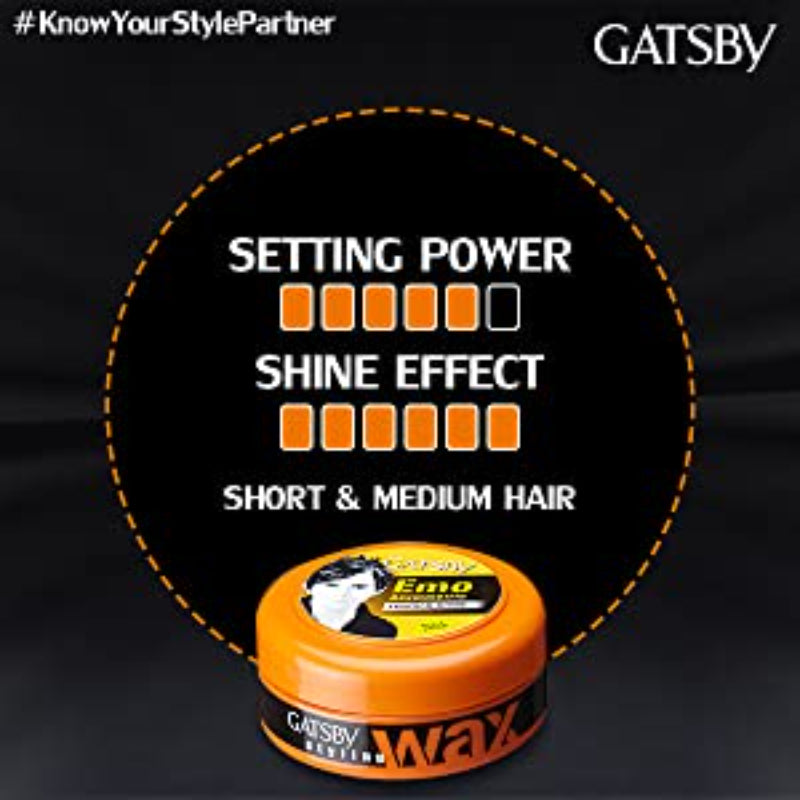 Gatsby Styling Wax Tough & Shine Orange 75g - Strong Hold Hair Wax for High Shine Finish, Long Lasting Control & Defined Styl