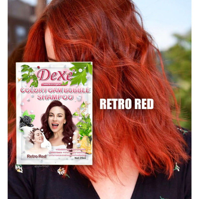 Dexe Hair Color Foam Bubble Shampoo Retro Red 25 ml x 10 Pack Gentle Cleansing & Hair Color Care