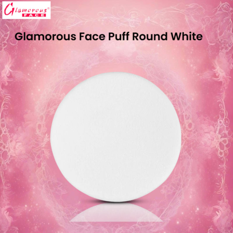 Glamorous Face Puff Round White (B)