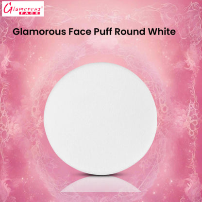 Glamorous Face Puff Round White (B)