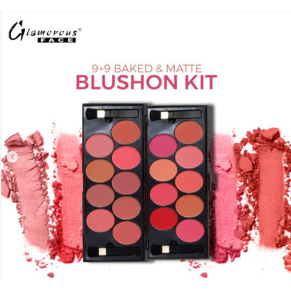 Glamorous Face 9+9 Baked & Matte Blushon Kit