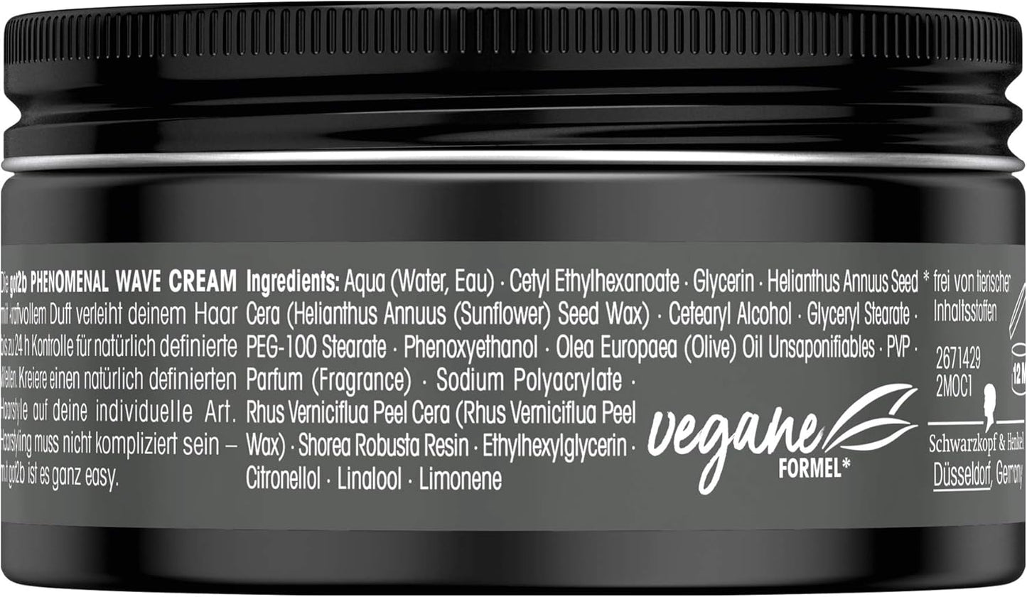 Schwarzkopf Got2b Phenomenal Wave Cream 100ml Definition & Frizz-Free Waves