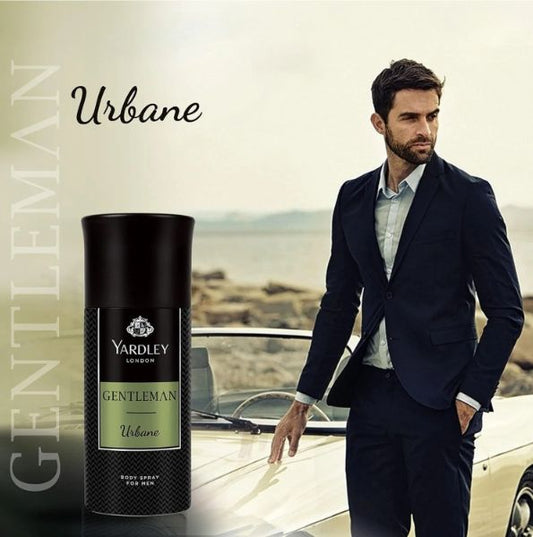 Yardley London Gentleman Urbane Deodorant Body Spray 150 ml Modern Masculine Fragrance & Long‑Lasting Freshness