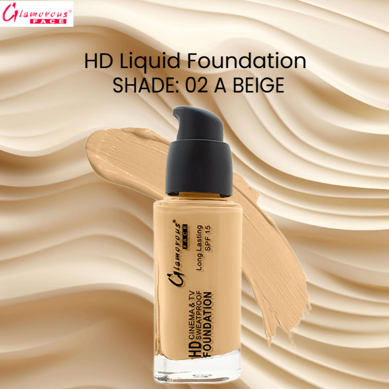 Glamorous Face HD Liquid Foundation (02A Beige)