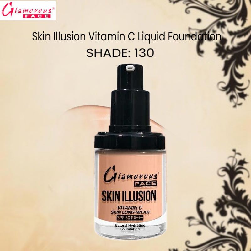 Glamorous Face Skin Illusion Vitamin C Liquid Foundation 25ml (SHADE:130)