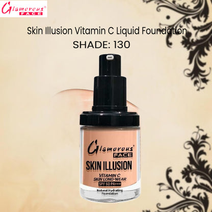 Glamorous Face Skin Illusion Vitamin C Liquid Foundation 25ml (SHADE:130)