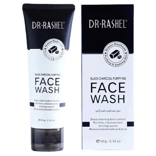 Dr. Rashel Black Charcoal Purifying Face Wash 100 g Deep Cleansing & Oil Control