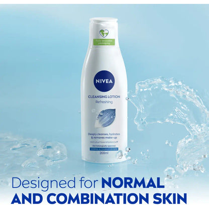 Nivea Refreshing Cleansing Lotion Lotus Flower & Hydramine For Normal & Combination Skin 200ml
