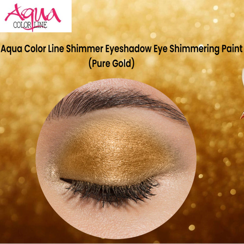Aqua Color Line Shimmer Eyeshadow Eye Shimmering Paint (Pure Gold)