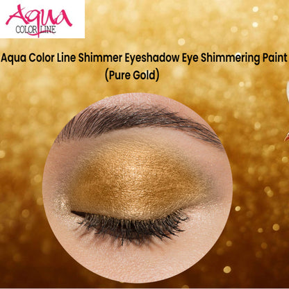 Aqua Color Line Shimmer Eyeshadow Eye Shimmering Paint (Pure Gold)
