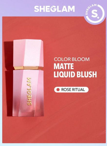 Sheglam Color Bloom Liquid Blush in Shade Rose Ritual 5.2 ml Natural Flush & Long-Lasting Glow