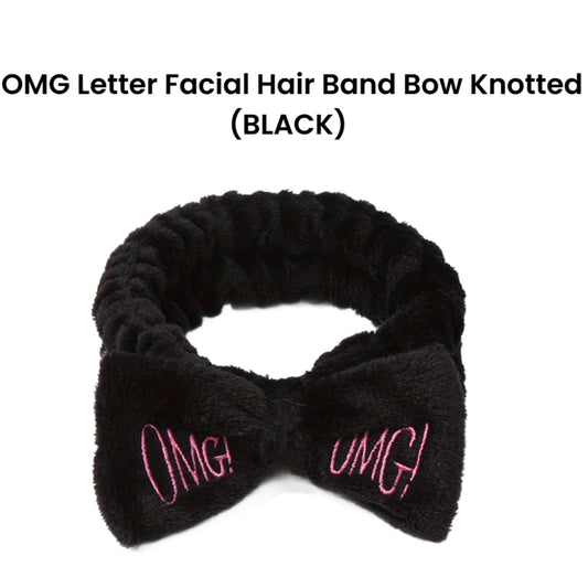 OMG Letter Facial Hair Band Bow Knotted (BLACK)