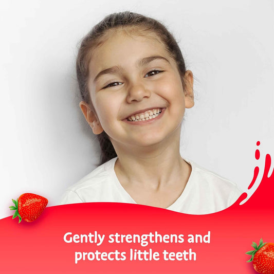 Aquafresh 0% Artificial Flavour & Sweetener Splash Strawberry Toothpaste 3–8 Years 75ml – Gentle 24hr Protection Kids Toothpa