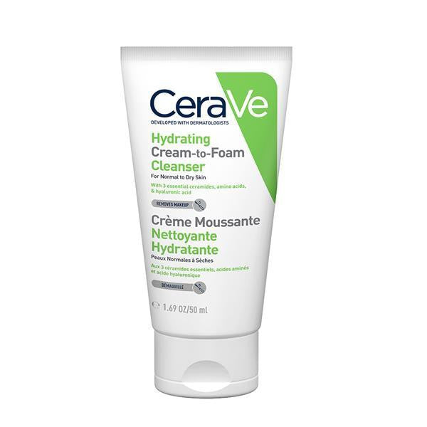 Cerave Hydrating Cream to Foam Cleanser for Normal to Dry Skin, 50ml