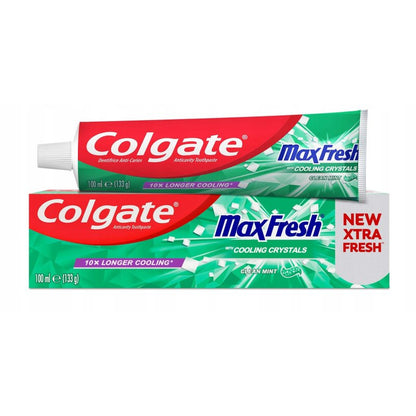 Colgate MaxFresh Toothpaste with Cooling Crystals Clean Mint 100ml - Extra Fresh, 10x Longer Cooling