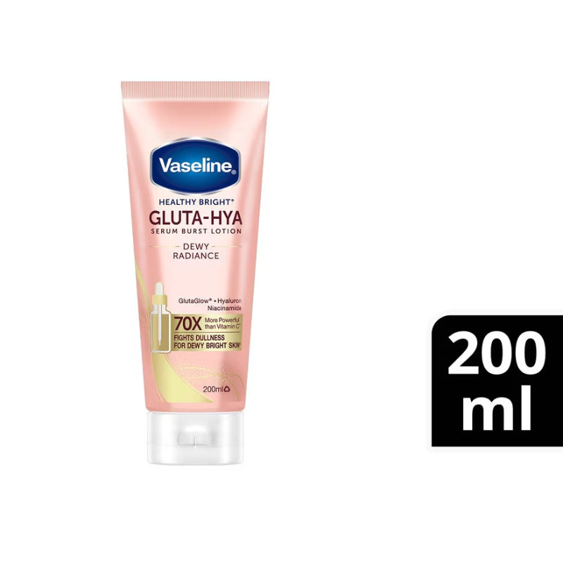 Vaseline Healthy Bright Gluta-Hya Dewy Radiance Lotion 200ml | Serum Burst for Bright Skin