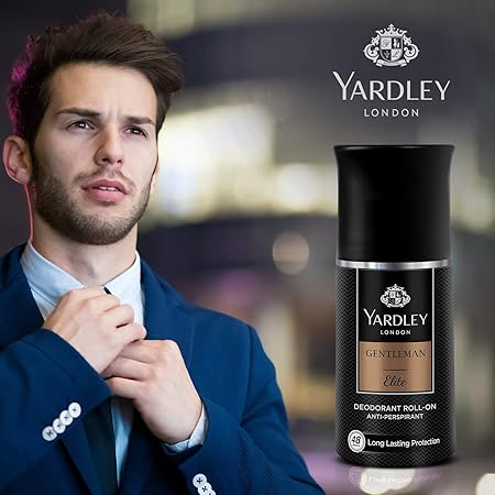 Yardley Gentleman Elite Deodorant Roll-On 50ml - Long Lasting Anti-Perspirant for Men with 48 Hour Sweat Protection, Fresh Ma