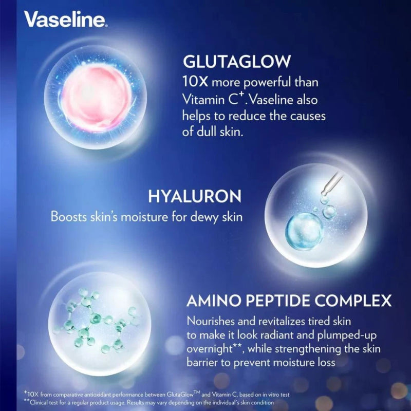 Vaseline Gluta-Hya Serum Burst Lotion Healthy Bright Overnight Radiance Repair 200ml
