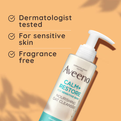 Aveeno Calm + Restore Gentle Nourishing Oat Face Cleanser 200ml Soothing & Hydrating Skin Care