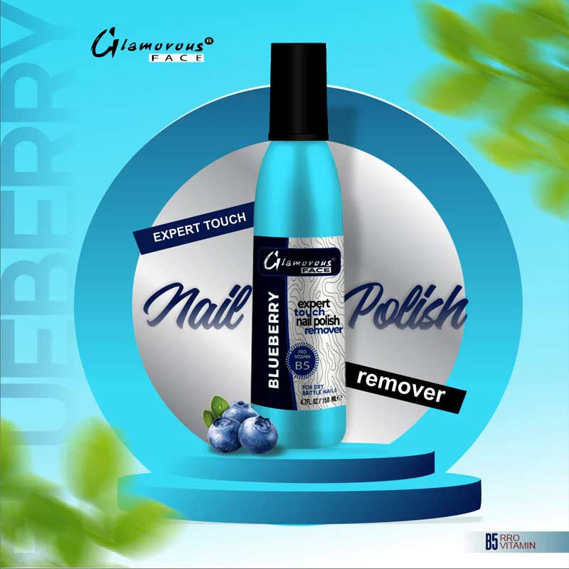 Glamorous Face Liquid Nail Remover Small 75ml (BLUEBERRY)