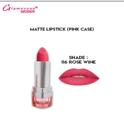 Glamorous Face Matte Lipstick Vitamin E & Aloe Vera Extracts (shade 116) (Rose Wine)