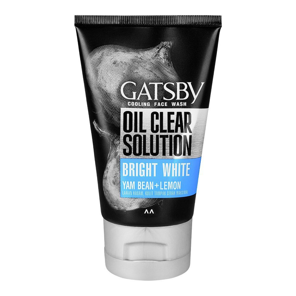 Gatsby Oil Clear Solution Bright White Yam Bean + Lemon Cooling Face Wash 100g – Deep Cleansing Oil Control Brightening Face 