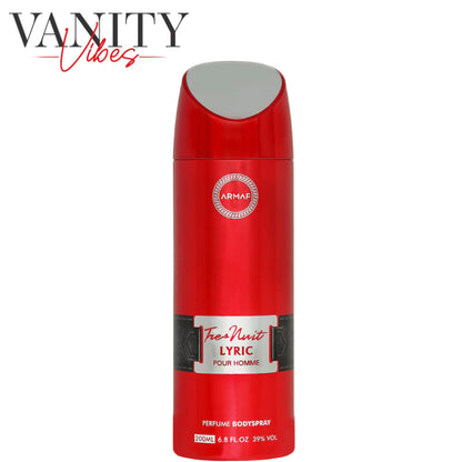 Armaf Tres Nuit Lyric Perfume Body Spray For Men 200ML