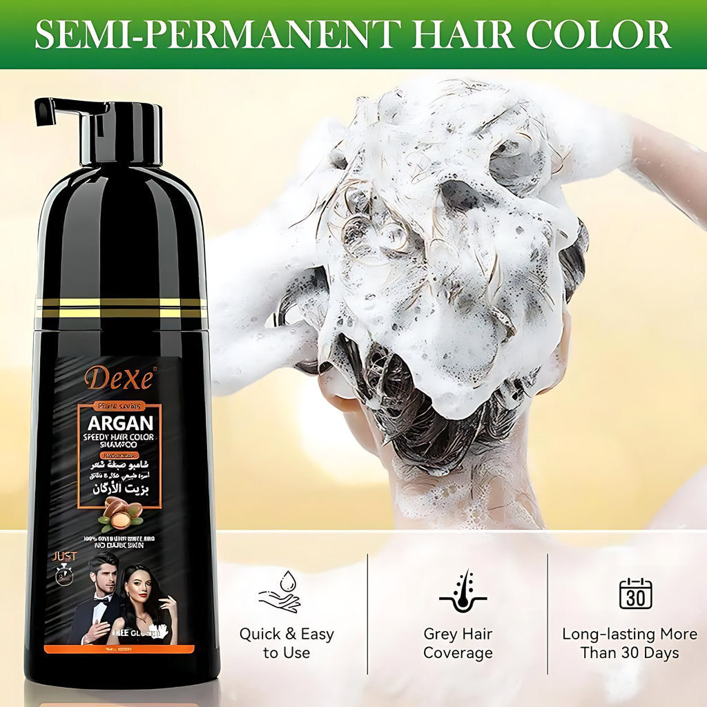 Dexe Hair Color Shampoo with Argan Oil Speedy Natural Black 420 ml Quick Color & Nourishing Care
