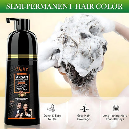 Dexe Hair Color Shampoo with Argan Oil Speedy Natural Black 420 ml Quick Color & Nourishing Care