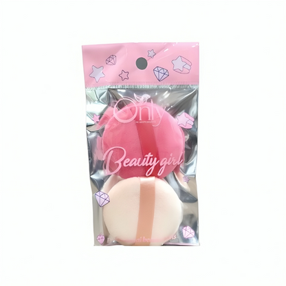 Only Round Makeup Powder Puff #04 Set of 2 – Soft Flawless Makeup Puffs for Smooth Powder Application, Even Coverage & Natura