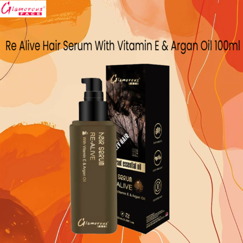Glamorous Face Re Alive Hair Serum With Vitamin E & Argan Oil 100ml